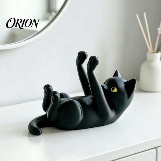 Милый котенок, док-станция для телефона, забавный держатель-кошка, 3D-печатная подставка для смартфона в виде животного для горизонтального и вертикального стола, декоративное черное крепление для планшета, дом
