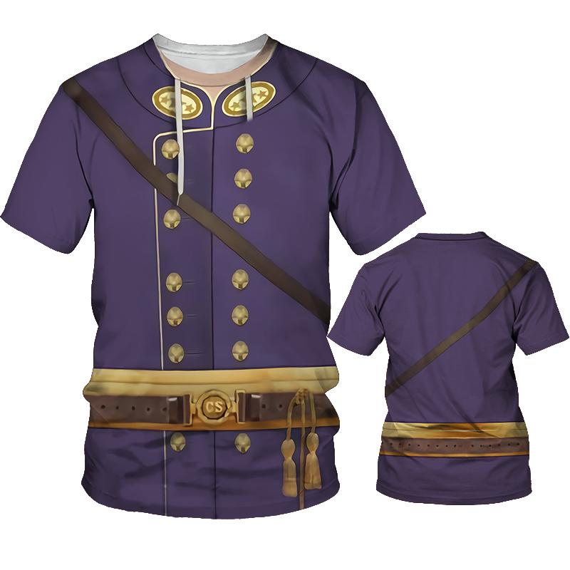 Летняя мужская одежда капитана, футболка, забавная новинка для косплея, мужская униформа пилота с круглым вырезом и короткими рукавами, одежда с 3d принтом