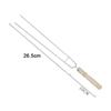 Stainless Steel U-Shaped Grill Roast Double Prong BBQ Stick Barbecue Skewer BBQ Skewer Cooking Tool