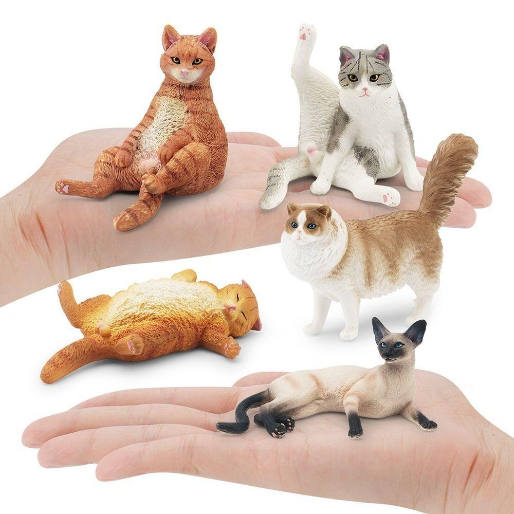 Kids Doll Toy Cat Figures Desktop Decor Cat Ornament Exquisite Cat Model