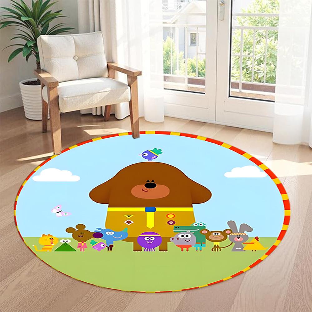 Duggee Round Carpet Suitable for Game Room Foyer Hallway Decorate room Anti-slip Round Rug Decorate Offices Best for Christmas