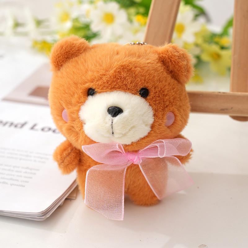 Adorable Plush Bear And Pig Toy Glitter Eyeglass Holder Mini Cartoon Animal Ornament