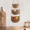 1PC Over The Door Organiser 3 Tier Hanging Organiser Wall Rope Wall Basket Wall Mounted Cotton Rope Home Decor Two Colours