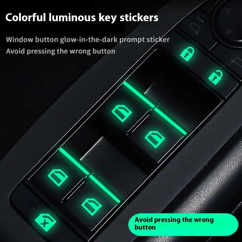 Car Interior Luminous Button Stickers Window Switch Glow