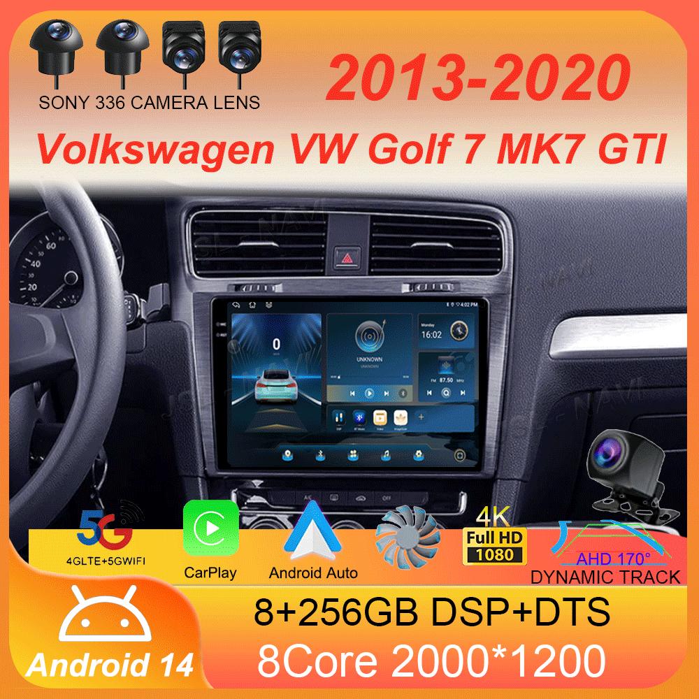 Автомобильное радио Android 14 для Volkswagen VW Golf 7 MK7 GTI 2013-2020 Carplay HD Мультимедиа Авто Qualcomm GPS Стерео Видео Плеер 2din