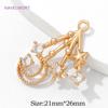 Multi Styles 18K Gold Plated Inlaid Zircon Charms Pendants For Jewelry,Brass Decorative Pendants,DIY Earring Making Accessories