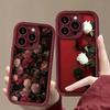 Чехол для телефона Винно-красная роза Белая роза Для iPhone 17 16 15 14 Pro Max 13 12 11 XS X XR 7 8 Plus 16E 17 Противоударный чехол