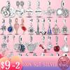 Hot Follow Heart Compass Dangle Charms Beads Pendant 925 Silver Fit Original MULA Bracelet Bangle DIY for Jewelry Making
