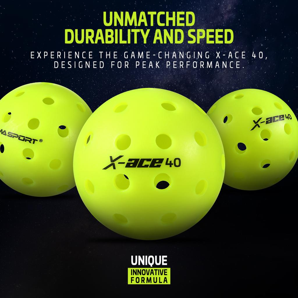 Мячи для пиклбола AMASPORT X-ACE40 Профессиональные Официальные Мячи для Пиклбола с Высоким Отскоком и Высокой Видимостью для Игр на Открытом Воздухе