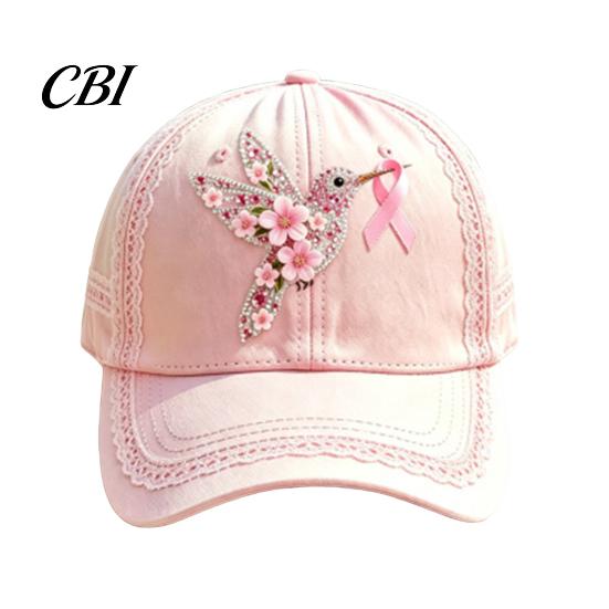 Women Baseball Hat with Rhinestone Bow, Embroidered Bees Butterflies Pattern Sun Casual Outdoor Hat, Adjustable Metal Buckle Sport for All-Season Wear