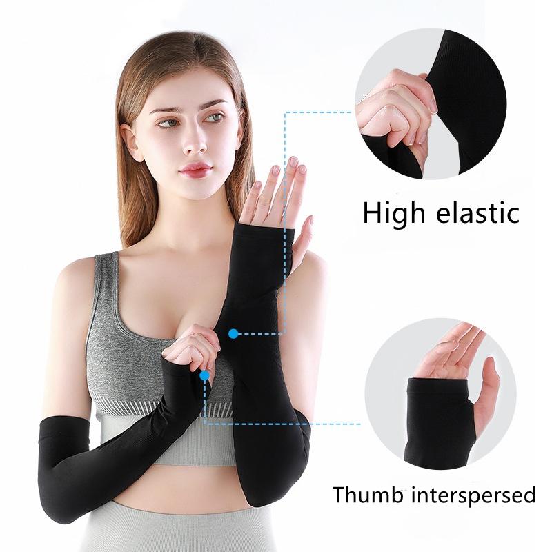 2pcs Ice Fabric Arm Sleeves Neck Face Scarf Sun UV Protection Running Cycling Sunscree Women Cool Summer Outdoor Cover Unisex