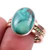 Natural Tibetan Turquoise Gemstone 925 Solid Silver Two Tone Ring Size 10US a7B90