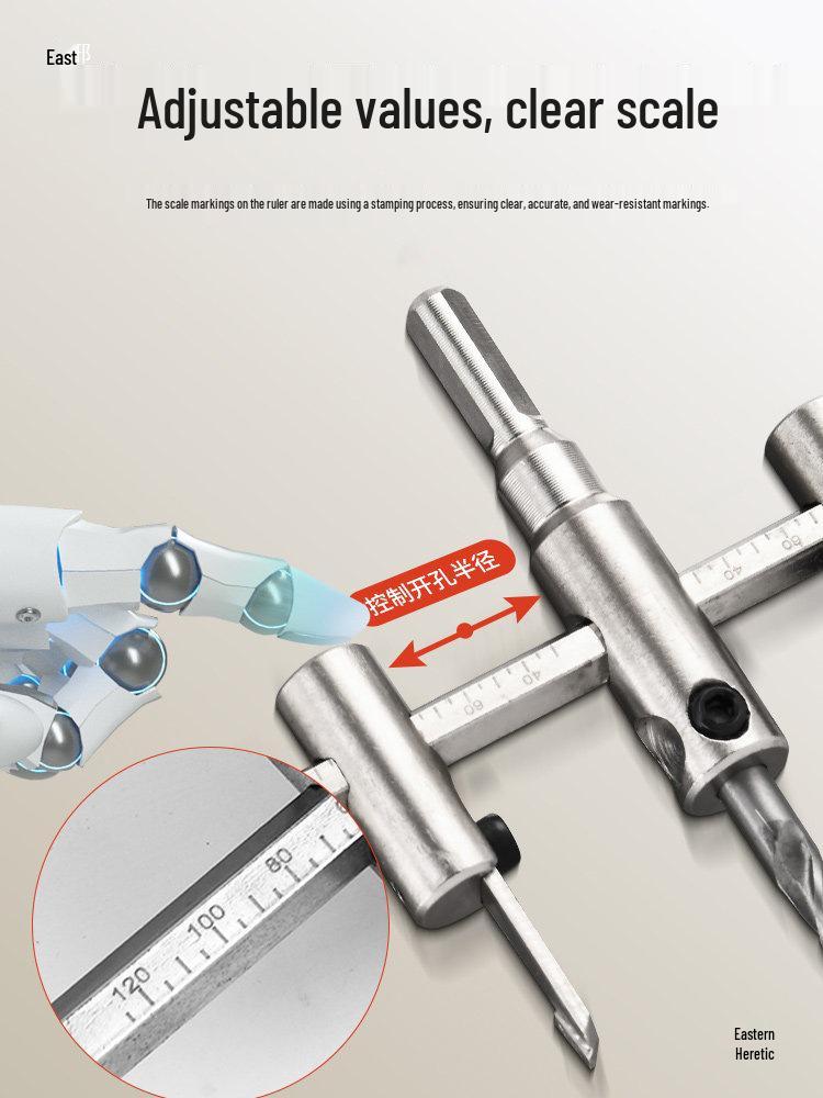 Adjustable Hinge Punching Cutter for Wood, Plasterboard, Downlight, and Spotlight Installation