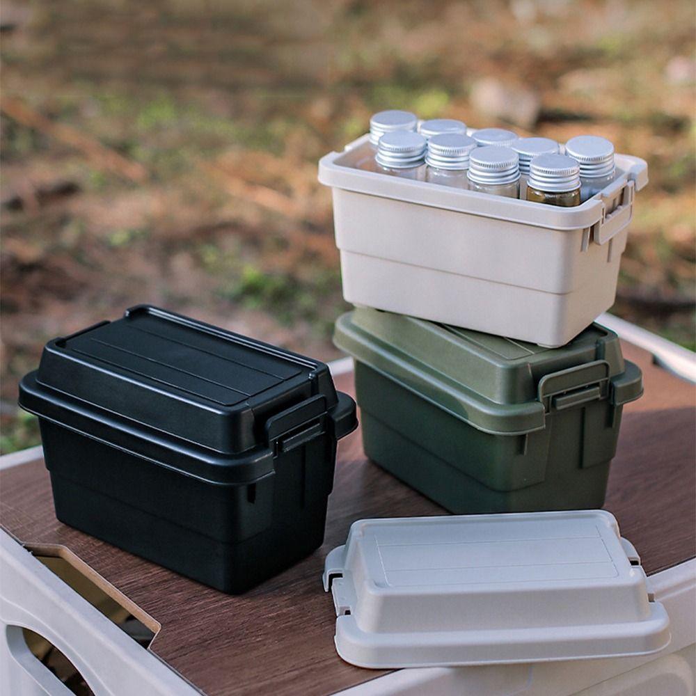 Durable Camping Storage Box Plastic BBQ Utensils Organizer Gift Mini Storage Box Travel