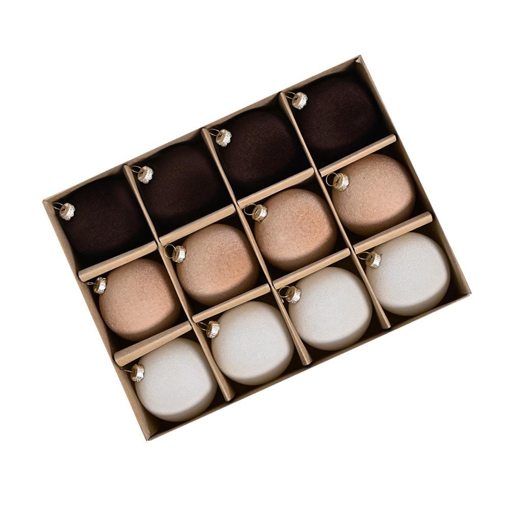 12 шт. 6 см елочные шары подвески флокированные елочные подвесные шары рождественские украшения