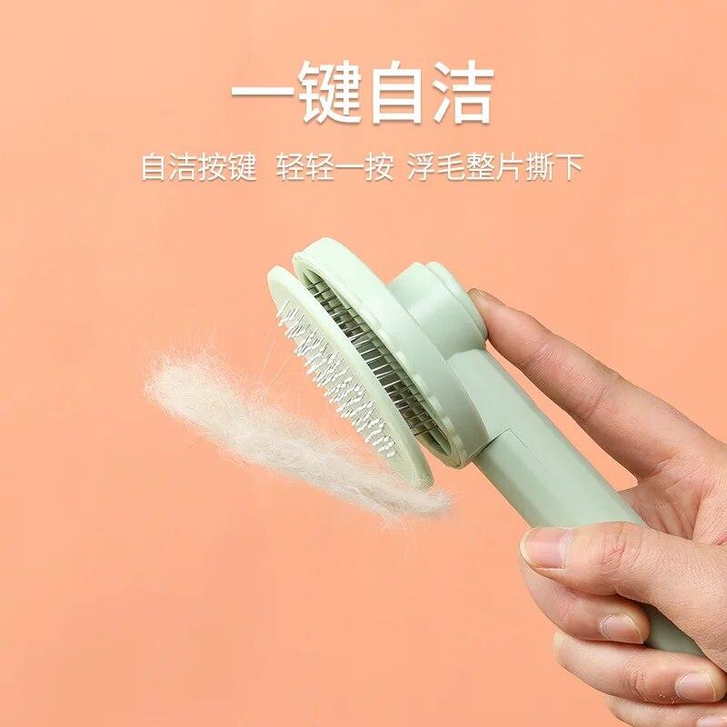 Pet Hair Removal Comb Floating Hair Dematting Grooming Self Cleaning Massage Brush Pet Comb Beauty Slicker Dog Cat Accessories