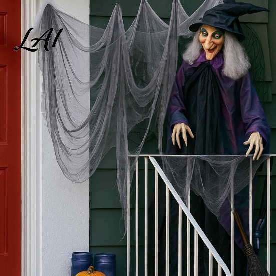 Haunted House Decorations Halloween Coarse Mesh Gauze Fabric Polyester Cotton Decor for Secret Room Props House Spooky DIY Scene Decoration Creepy
