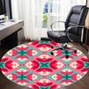 1pc Floral Pattern Office Round Rug, Carpet for Office, Gaming, Lightweight Round Floor Mat yy260208047