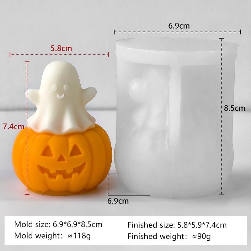 DIY Halloween Candle Pumpkin Ghost Silicone Mold Handmade Aroma Plaster Resin Ornaments Molds Halloween Candles Making