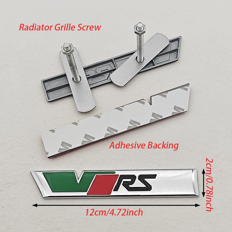 ABCDGG1 NEW 3D Metal Car Letters Logo VRS Front Grille Side Fender Trunk Badge Label For Skoda VRS Sticker Emblem Auto Accessories
