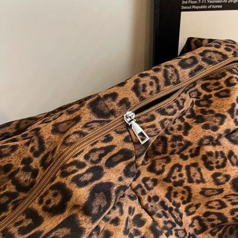 Yogodlns Большие сумки через плечо с леопардовым принтом Женские модные большие пакеты Ленивый стиль Сумки-хобо Осенне-зимние сумки для отдыха или путешествий