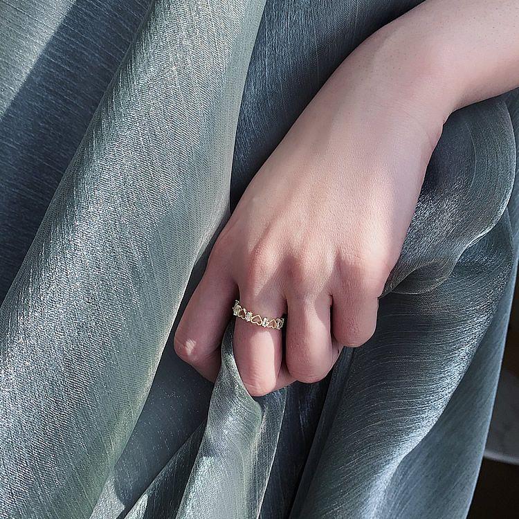 Персиковое сердце Япония Южная Корея Роскошь Модное кольцо Женская личность Ins Tide Онлайн Знаменитость Ниша Дизайн Кольцо на указательный палец Открытие Леди