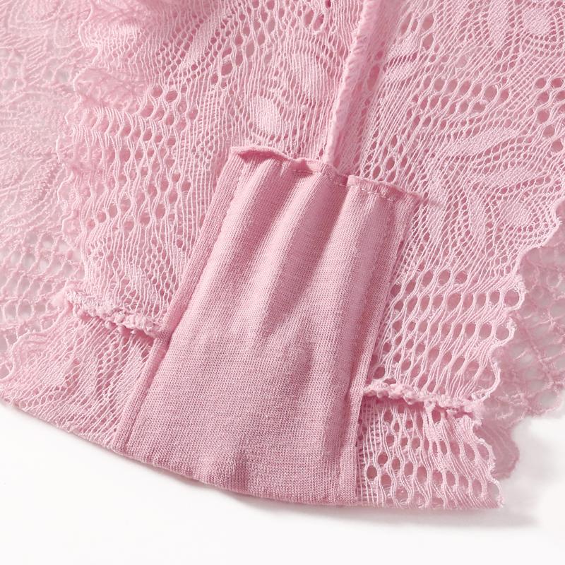 CINOON Сексуальные женские трусики кружевные трусы средней талии в форме листа полые боксеры нижнее белье однотонное дышащее нижнее белье