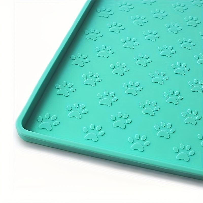 Anti-Slip Pet Food Mat | Waterproof & Easy Clean | Durable Dog Cat Bowl Mat with Paw Prints