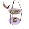 Hanging Double Layer Bird Feeder Large Capacity Durable Bird Water Bowl Convenient Dual-purpose Bird Feeding Dish Outside Patio
