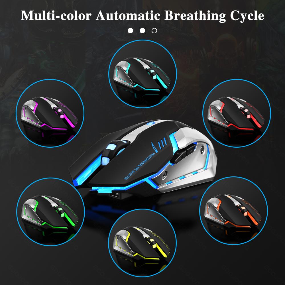 2.4g Wireless Gaming Mouse Silent Ergonomic Mice for Computer Laptop LED Backlit Mice for IOS Android