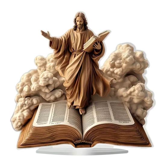 Рождественский вертеп Акриловая настольная табличка 2D Плоский настольный дисплей Украшение для христианского дома Декор полки