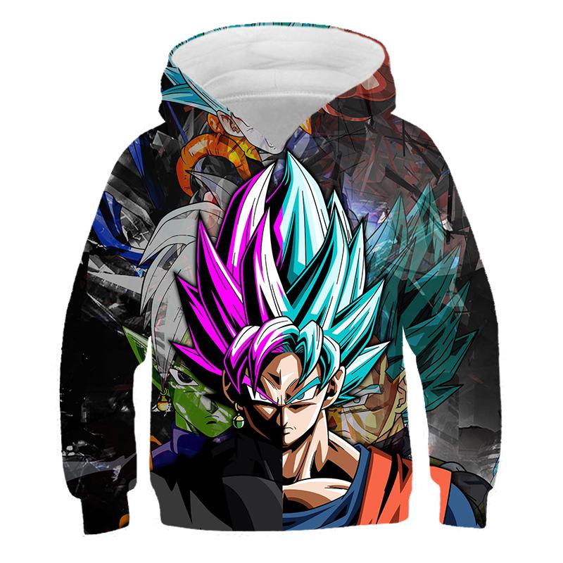 2025 Kids Japanese Anime Super Dragon Ball Pullover Super Goku 3D Print Boy Streetwear Fashion Jumper Casual Dragon Ball Cool Hoodie