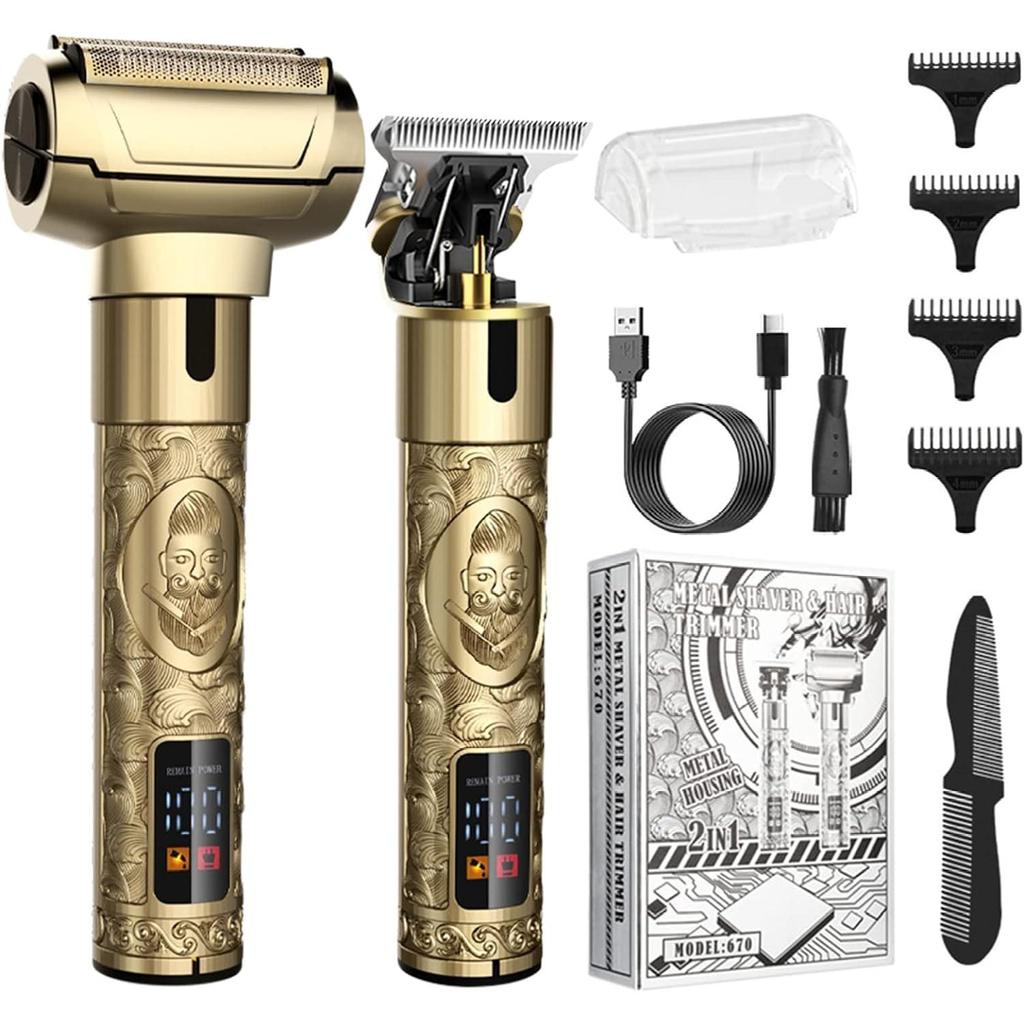 Hair Clippers & Electric Shaver Razor for Men, Triple Blades Beard Trimmer Precision Trimmer Set