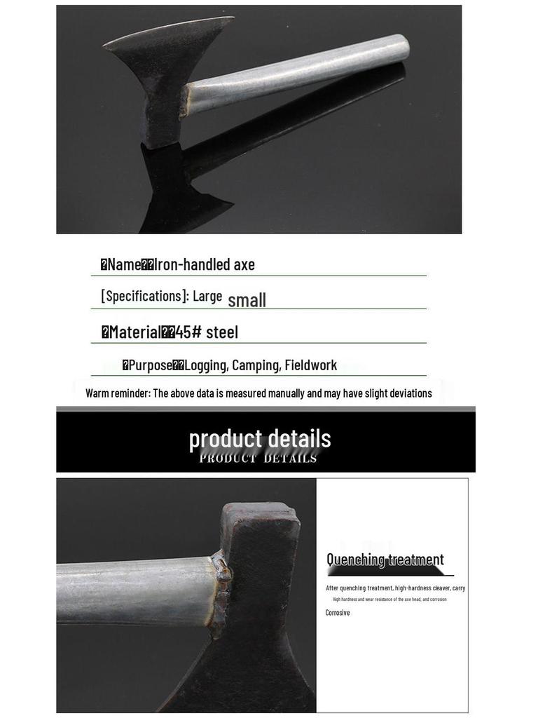 Топор для кемпинга из углеродистой стали: Универсальный инструмент для садоводства, выживания, пожаротушения и колки дров