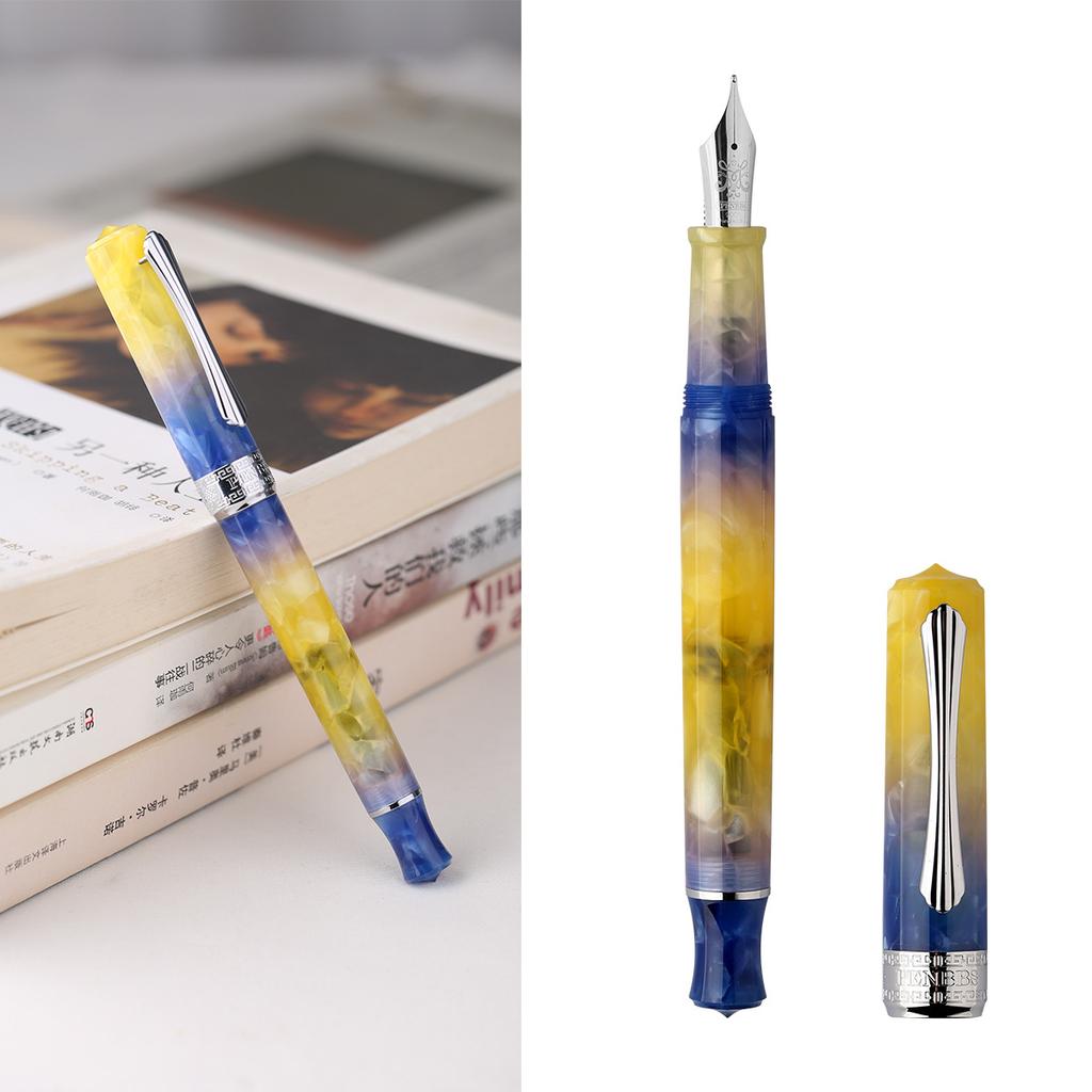 PENBBS 470 Вакуумная Заливка Перьевая Ручка Лезвие/Круглое Перо Ручка Большой Емкости Прозрачный Акрил Деловой Письменный Подарочная Ручка