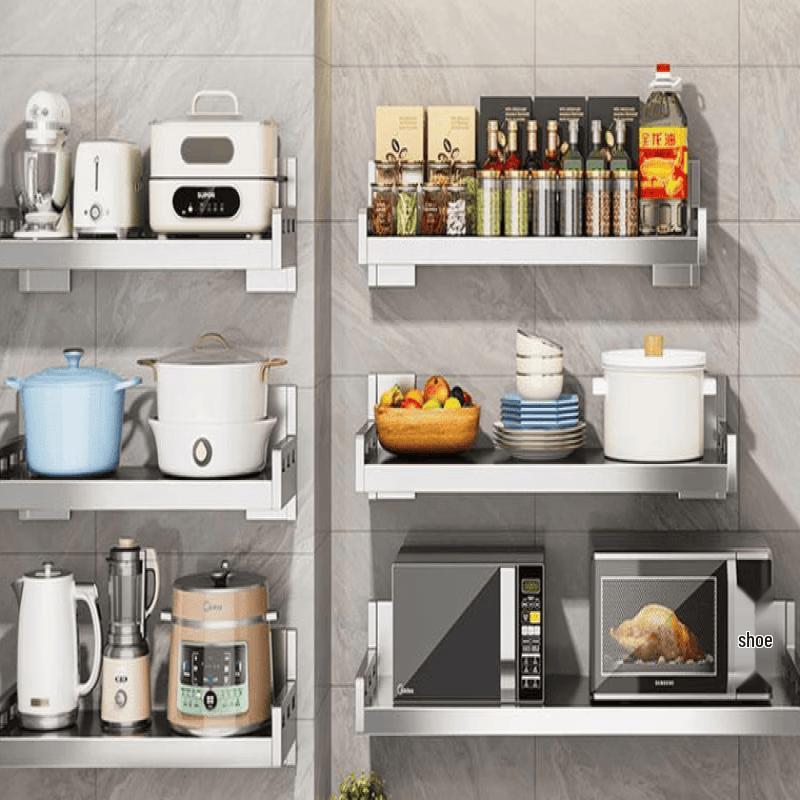 Wall-Mounted 304 Stainless Steel Kitchen Spice Rack