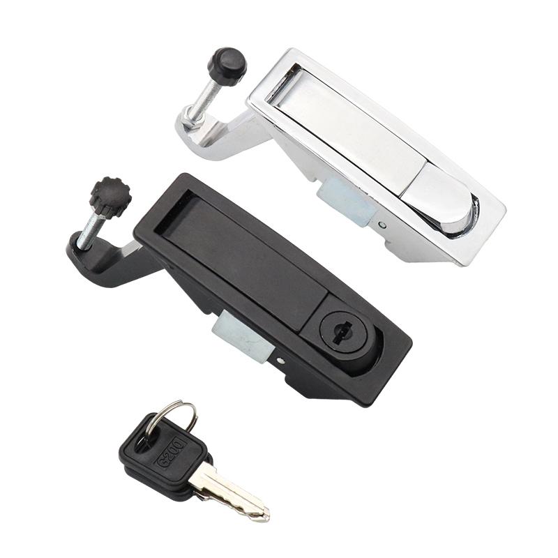 Premium Zinc Alloy Flat Lock with Push-Button Spring Mechanism for Mechanical Equipment, Cabinet Doors, and Electrical Boxes