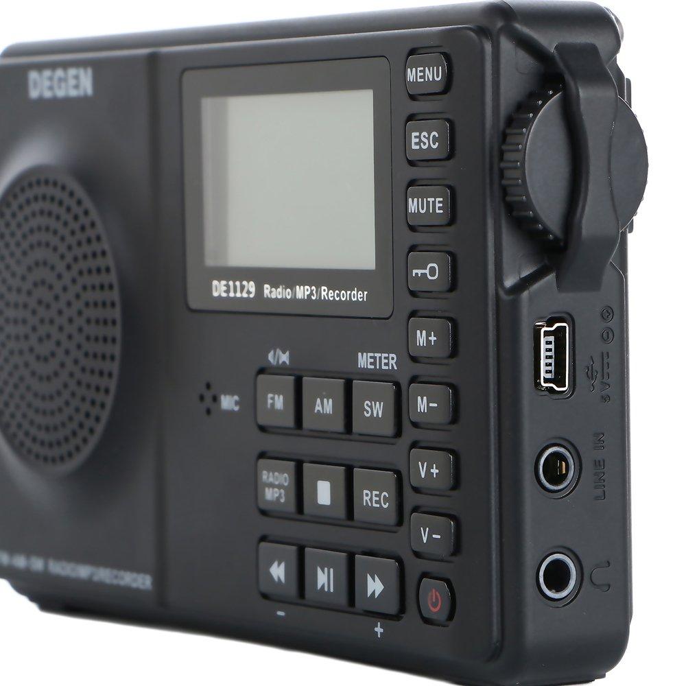 DEGEN DE1129 Запасной комплект Цифровой DSP Коротковолновый Портативный BCL FM Всемирный диапазон 248 Предустановленных станций Запись и Голос 4 ГБ Внутренняя MicroSD карта USB Таймер сна