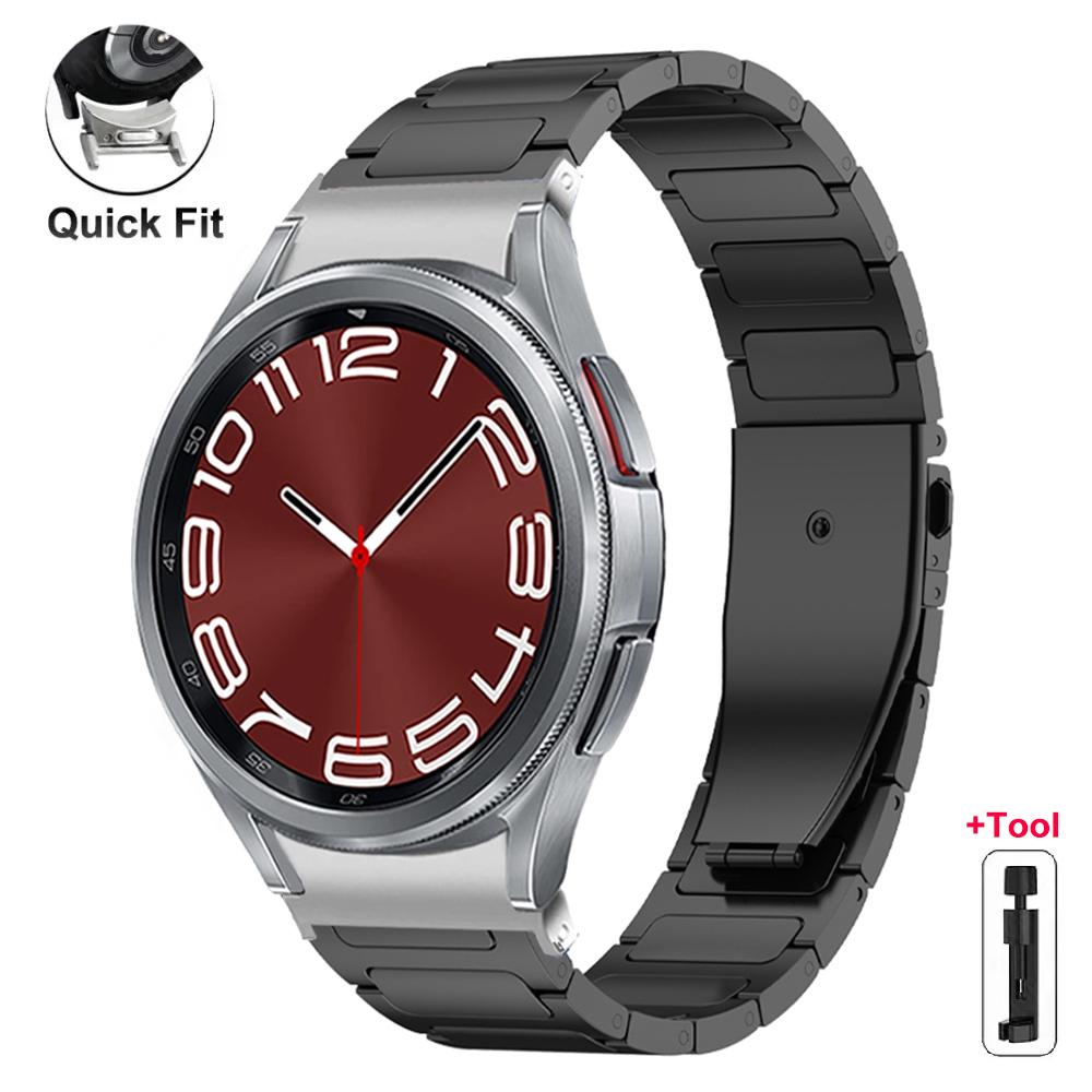 Титановый ремешок Quick Fit для Samsung Galaxy Watch 7 6 5 4 40 мм 44 мм Роскошный браслет для GALAXY 6 Classic 43 мм 47 мм 5 Pro 45 мм