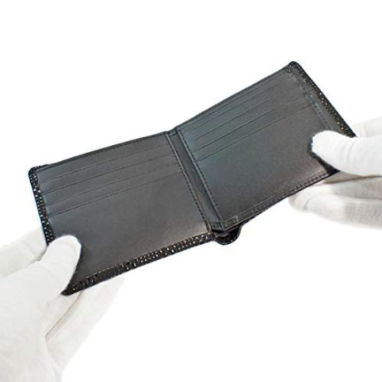 Отделение для купюр Inden без монет, черный фон x мелкий черный клетчатый узор [Indenya] складной кошелек, F, кошелек, замша, лак, 2009-01-167