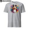 Colorful Shetland Sheepdog Unisex T-Shirt: Unique Dog Design, Vibrant Splashes!