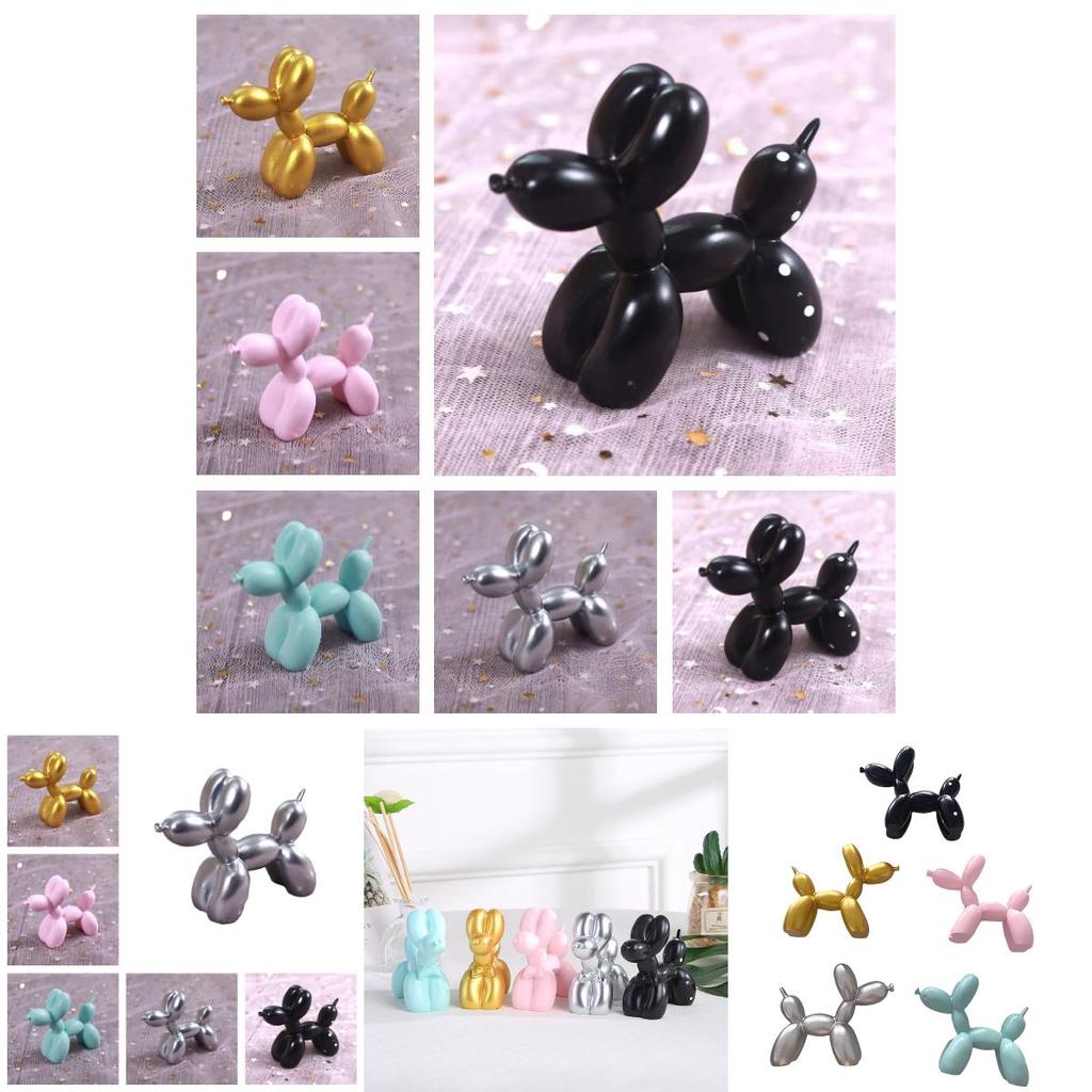 Vibrant Balloon Dog Cake Toppers Resin Material Variety Of Colors Cake Dress-up Accessories Birthday Party Decor Characters)