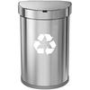 Ignixia (2 Pack) Recycle Sticker for Trash Can to Organize Garbage containers, Recycle Sign Decal Plotter Cut Vinyl Recycle Symbol (White, 3 X 3
