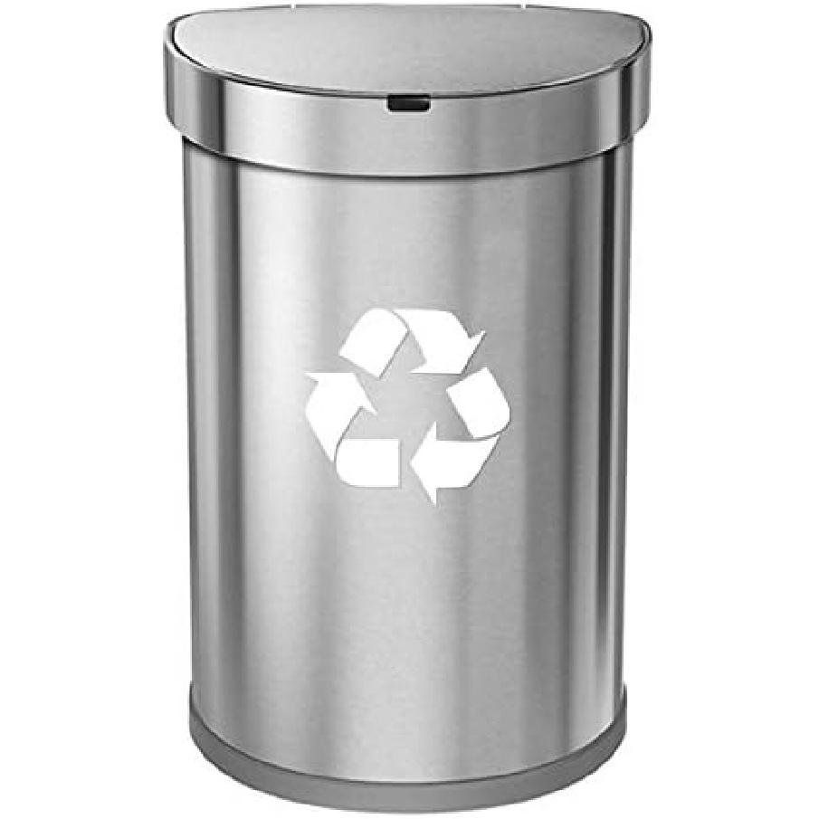 Ignixia (2 Pack) Recycle Sticker for Trash Can to Organize Garbage containers, Recycle Sign Decal Plotter Cut Vinyl Recycle Symbol (White, 3 X 3