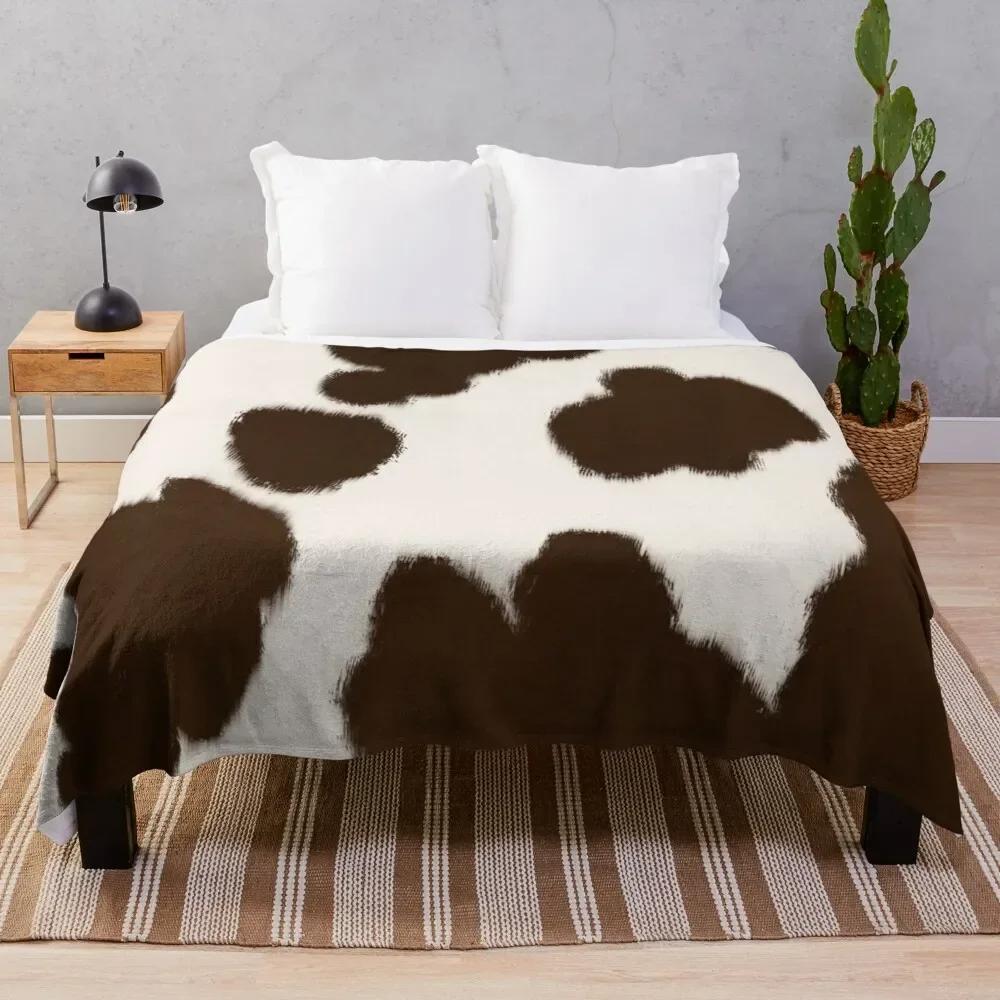Фланелевое одеяло с принтом коровьей шкуры, Фланелевый плед с принтом коровьего меха, Подарок для детей и взрослых, Мягкое флисовое одеяло для дивана, софы, кровати