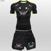 Mens Athletic 2-Piece Set: Quick-Dry Compression T-Shirt Shorts With Graphic Print Running Training Gym