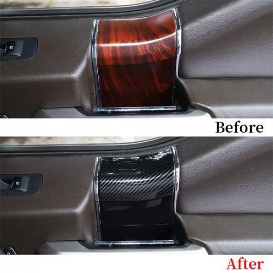 Interior Door Handle Panel Trim Decor Cover For Ford F150 2015- Carbon Fiber