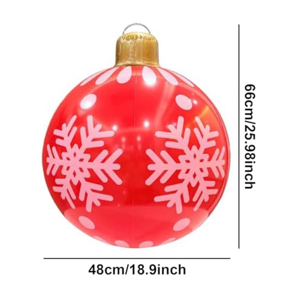 Outdoor Inflatable Christmas Balls 24 Inch PVC Material Waterproof for Garden Lawn Patio For Festive Holiday Decor