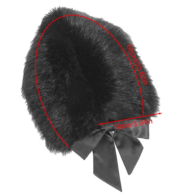 1PC Scarf Shawl Outdoor Windproof Short Ribbon Soft Mufflers Cold Proof Solid Color Winter Warm Faux Fox Fur Plush Collar