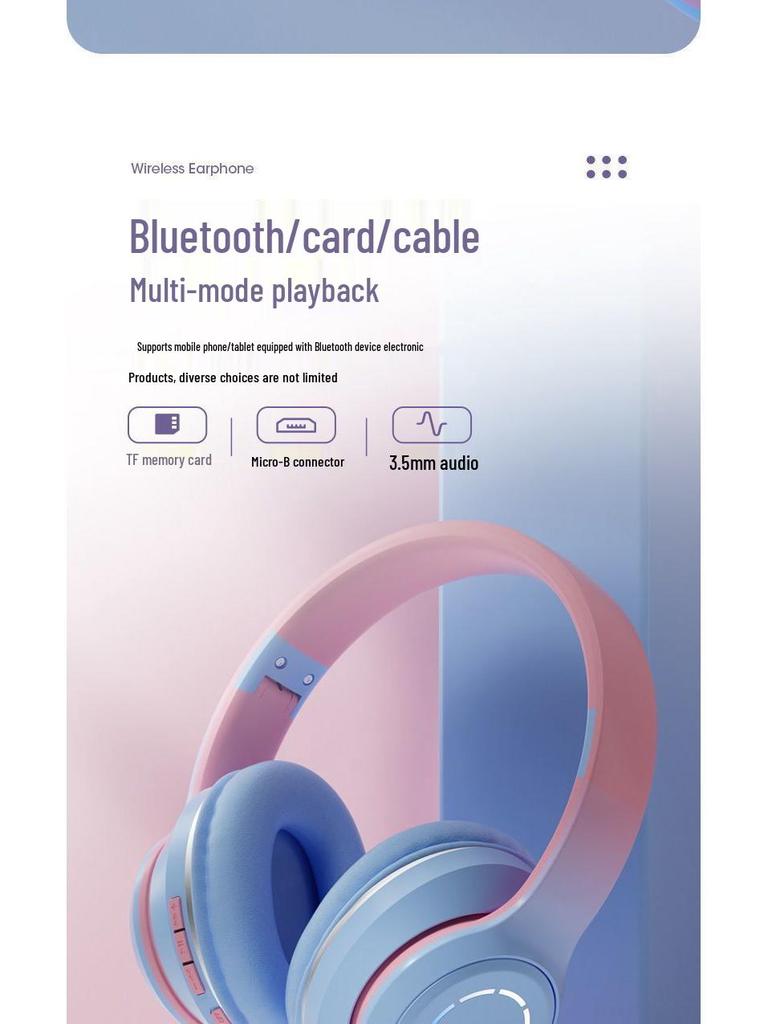 Беспроводная игровая гарнитура с шумоподавлением Bluetooth, полноразмерная, с мощным басом, совместима с телефонами Apple и Huawei